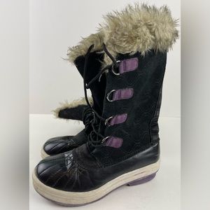 Girls Target Fur Winter Leather Boots Size 4